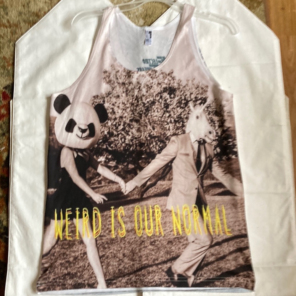 Sublimation Tank by Electro Threads. Tan&Brown Unisex. Size S.